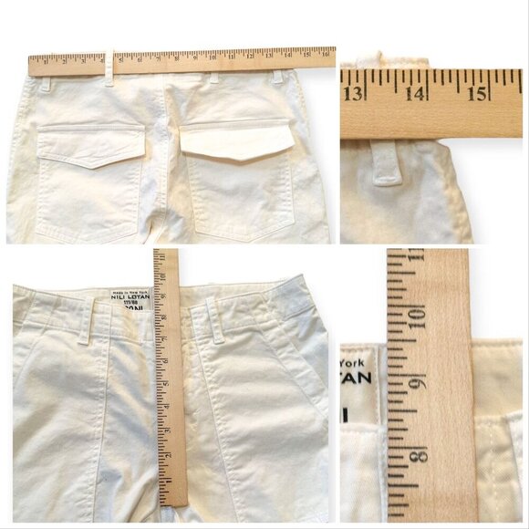 Nili Lotan Cropped Military Pants, Eggshell, Size 0, Ankle Zip, NWT - Picture 14 of 16